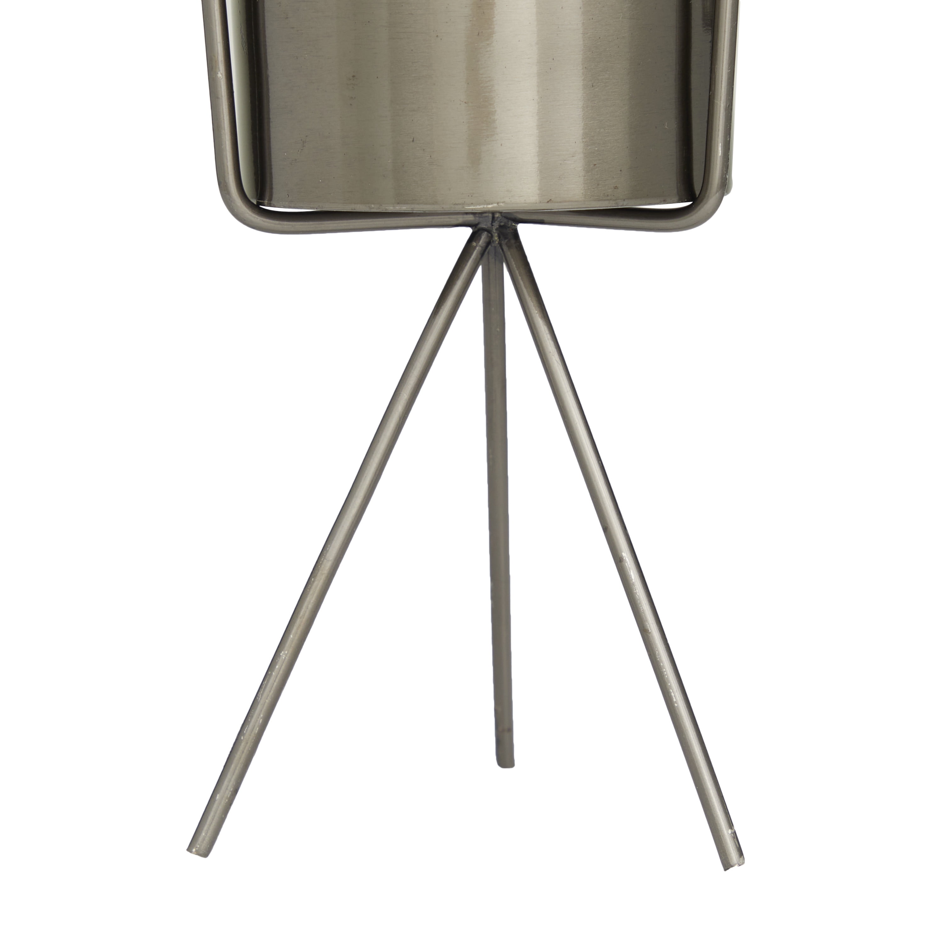 CosmoLiving by Cosmopolitan 12", 9"H Small Dark Gray Metal Planter with Removable Stand (2 Count)
