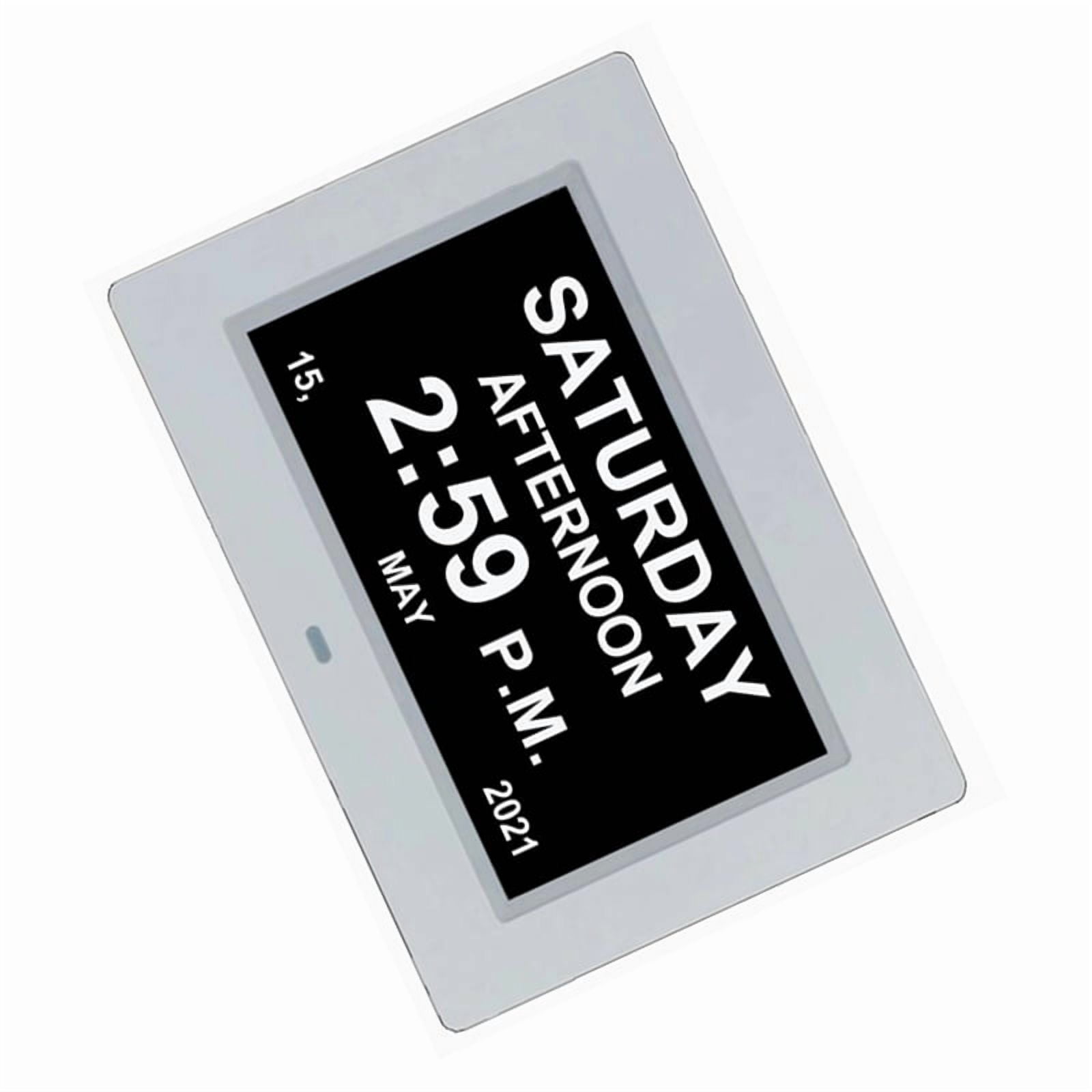 7 Inch Digital Calendar Alarm Clock Photo Frame Media Player,Large Dementia Alzheimers Clock