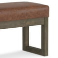 thumbnail image 4 of Simpli Home Milltown 27 inch Wide Solid Wood Contemporary Footstool Small Ottoman Bench in Distressed Saddle Brown, 4 of 13