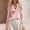 Pink, variant on Women's Ruffle V Neck Blouse Long Sleeve Flounce Cuff Boho Tops Elegant Casual Summer Loose Shirts