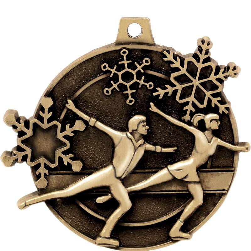 Skating Medals, 2" Gold Diecast Skating Medal Award 50 Pack