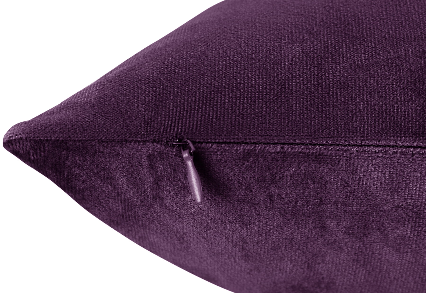 Clara Clark Plush Solid Decorative Microfiber Square Throw Pillow Cover with Throw Pillow Insert for Couch, Eggplant, 24"x24"", 4 Piece Decorative Soft Throw Pillow Set