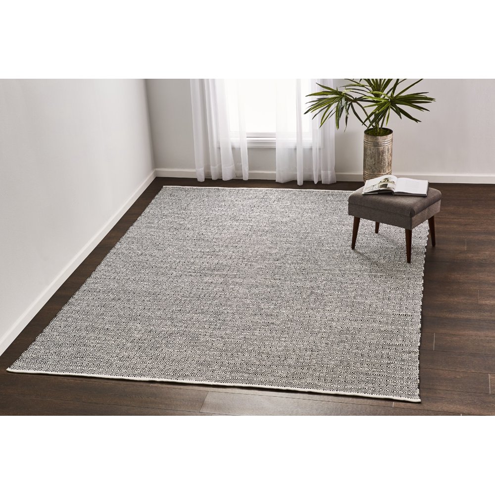 VCNY Home Rotana Cotton Flatweave Area Rug, 8' x 10', Black Walmart
