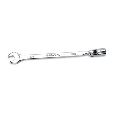 5/8" Semi-Deep Flex-Head Combination Wrench - 12 Point Semi-Deep Flex-Head Socket & Standard Open End With High Polish Chrome Finish. Williams® # JHW11904