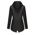 thumbnail image 2 of Women's Waterproof Windbreaker Casual Hooded Trench Coats Lightweight Raincoats Outdoor Rain Jackets with Pockets, 2 of 5