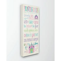 The Kids Room by Stupell Princess Rules With Castle And Carriage Canvas Wall Art by Jo Moulton