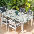 thumbnail image 2 of Teal Green Botanical Table Cloths for 3 Foot Rectangle Tables, Rustic Country Spring Floral Summer Leaf Patio Waterproof Elastic Fitted Tablecloths, Washable Rectangular Table Cover for Camping, 2 of 8