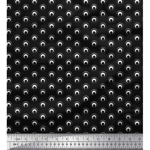 Soimoi Cotton Duck Fabric Dots Shirting Printed Fabric 1 Yard 42 Inch Wide