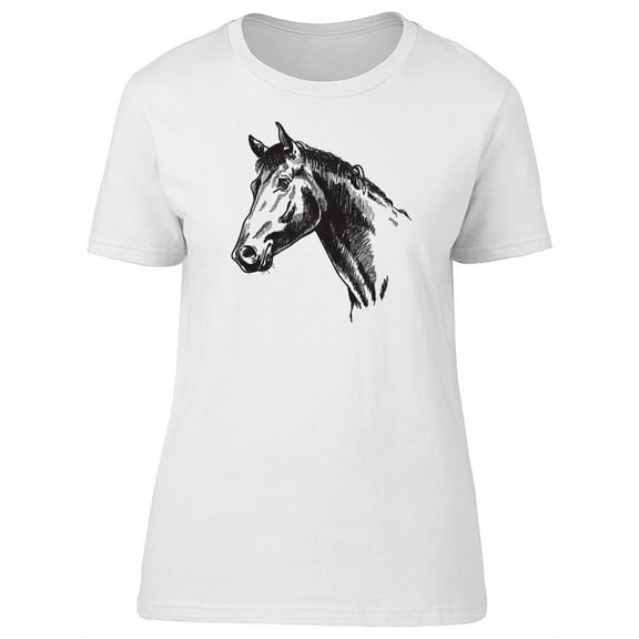 Grunge Horse Cool Sketch T-Shirt Women -Image by Shutterstock, Female Medium