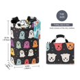 thumbnail image 2 of Yayeee Freestanding Laundry Hamper with Handle Collapsible Large Storage Basket for Clothes, Colorful Halloween Ghost, 2 of 7