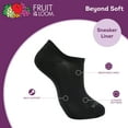 thumbnail image 3 of Fruit of the Loom Beyond Soft Sneaker Liner Socks for Women, Black, Sizes 4-10 (3-Pack), 3 of 6