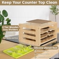 thumbnail image 3 of 4 Tier Wooden Cabinet Tray Dividers for Baking Trays, Pans & Cutting Boards - 16.61" Wx12.4 Dx8.94 H Vertical Cookie Sheet Organizer, Spoon Rest, Utensil Holder, Kitchen for Pots Pans Storage, 3 of 7