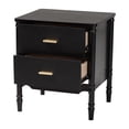 thumbnail image 2 of Baxton Studio Marisela Black Wood Nightstand with Gold Handles - 2-Drawer Table, 2 of 6