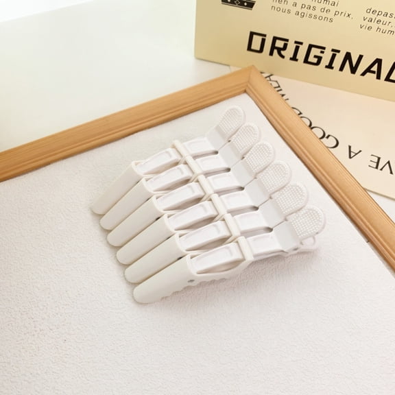 5PCS White Alligator Hair Clips, Non-Slip Sectioning Clips for Salon and Home Use