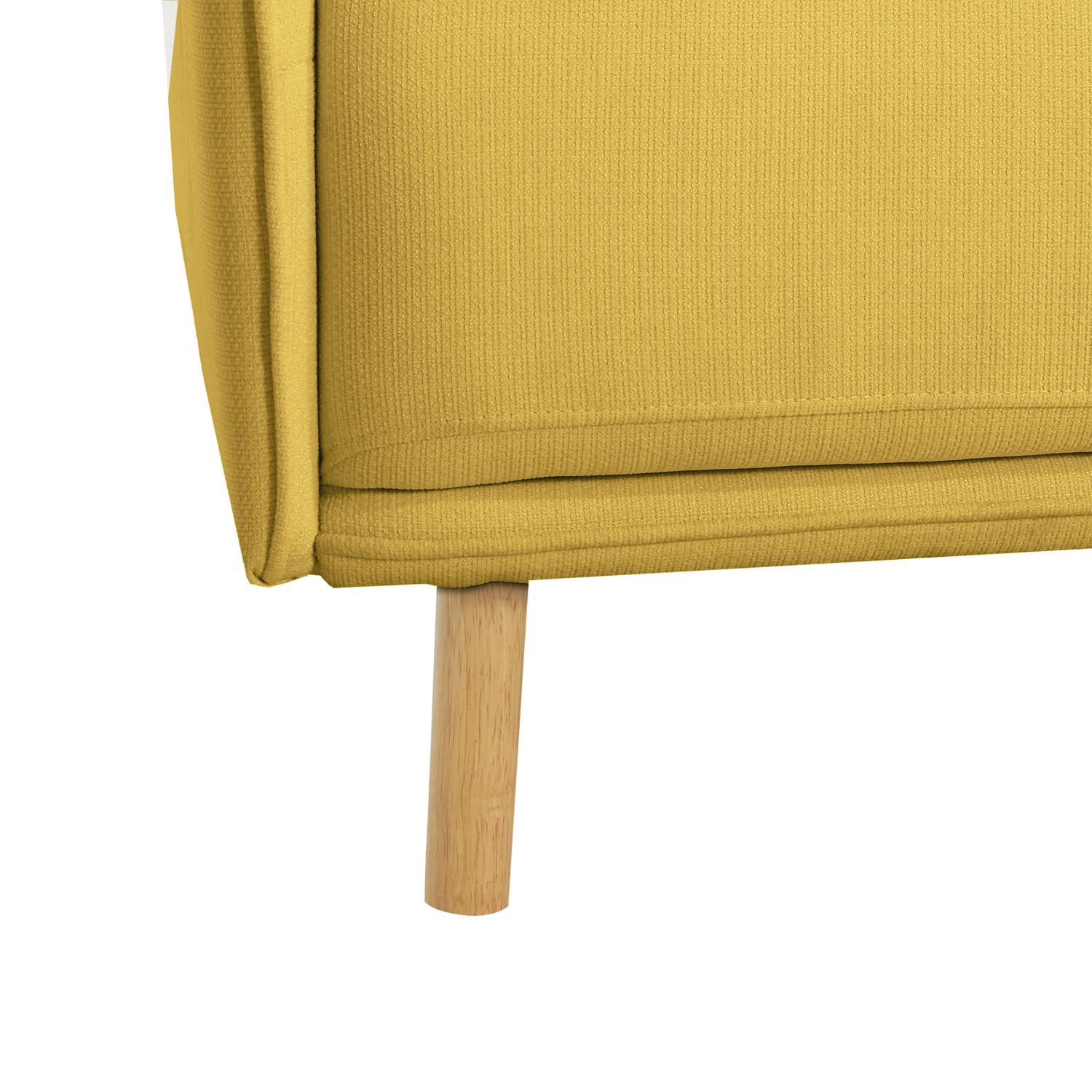 Modern Upholstered Accent Chair with 2 Pillow,Solid Wood Arm Reading Lounge Lazy Sofa for Living Room Bedroom,Guest Room,Yellow