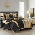 thumbnail image 5 of Nanshing Kath 7 Piece Luxury Contemporary Comforter Set, Black Gold, Queen, 5 of 7