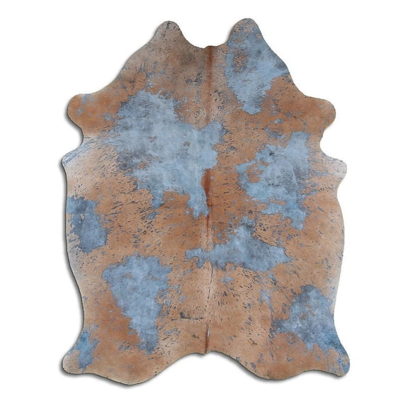 Profitable cowhide rugs for sale DISTRESSED ACQUA BLUE rug