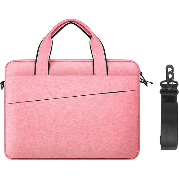 shiyou-JOOEER 13 Inch Laptop Sleeve Bag for 13 Inch MacBook Laptop Computer Notebook, Protective Polyester Laptop Shoulder Case Cover Carrying Bag with Handle, Pink