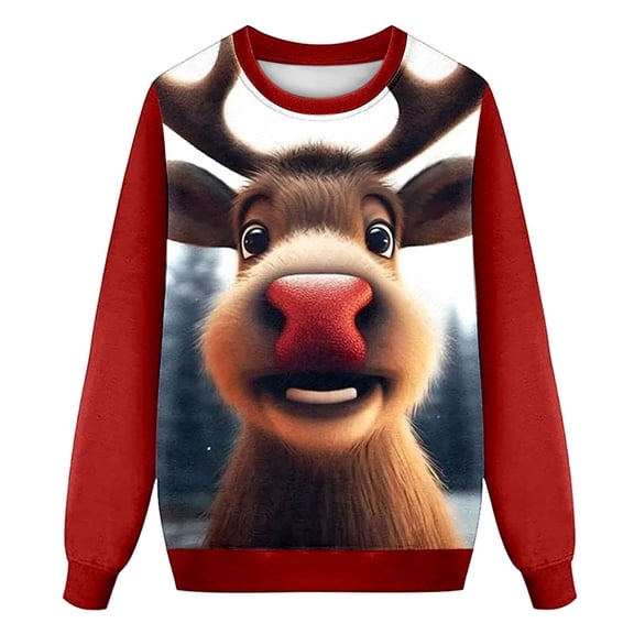 Christmas Sweaters Fashion Print Crewneck Sweatshirt Casual Long Sleeve Pullover Soft Comfortable Loungewear For Everyday Wear And Outdoor Activities Christmas Sweaters