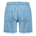 thumbnail image 5 of Eltusu Girls Denim Shorts, Above the Knee Drastring Casual Relaxed Fit Kids Jeans Shorts Blue Size 10-12 T, 5 of 6