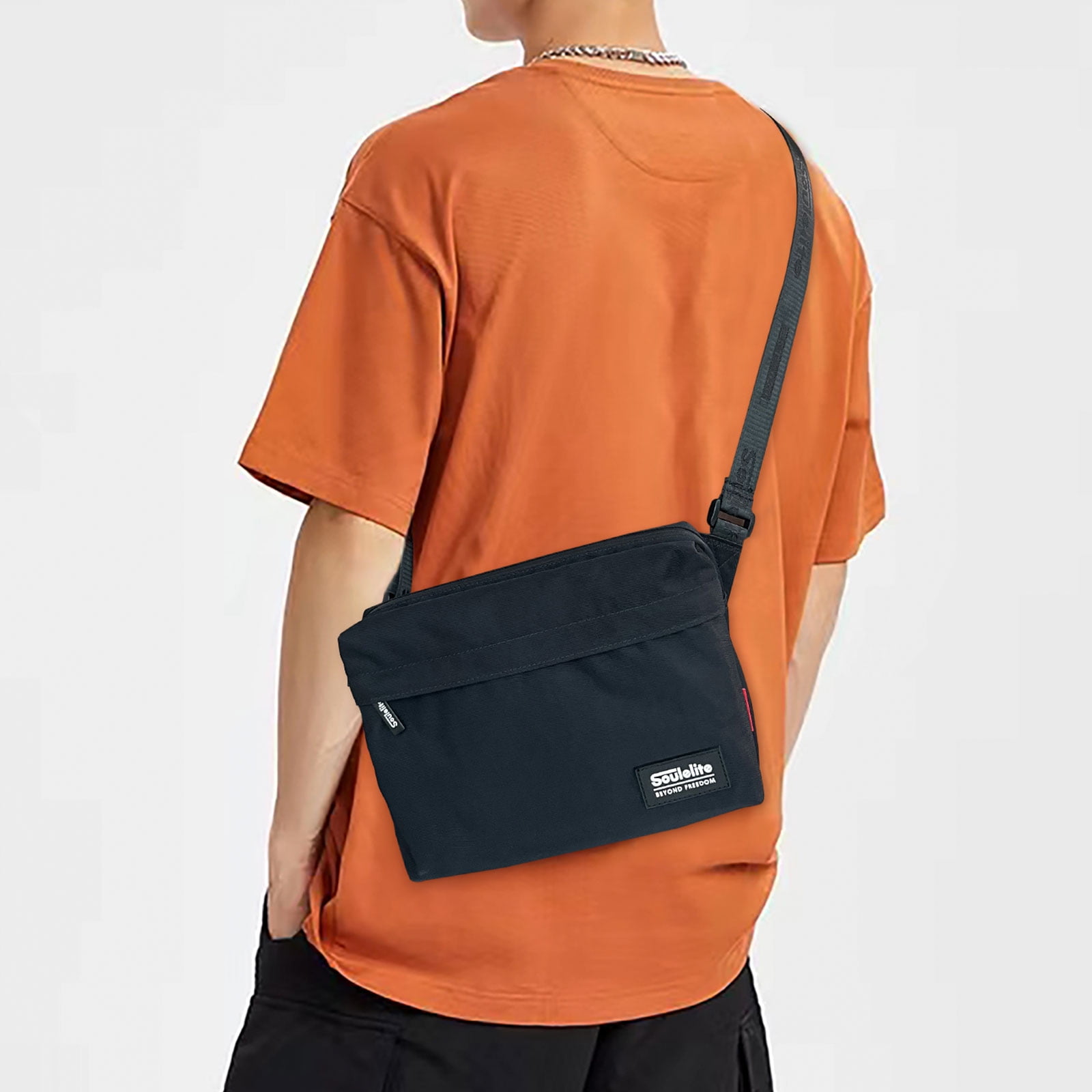 Simlim Small Crossbody Bag for Men, Mini Side Shoulder Bag Lightweight Cross Body Bag for Women Men, Water Resistant Satchel Bag Nylon Green, Adult
