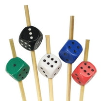 BambooMN Party Dice Toppers for Appetizers Cocktails Burgers Bamboo Skewer Picks - 4.7" (12cm) - Assorted - 100 Pieces