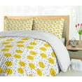 thumbnail image 5 of Ambesonne Yellow and White Duvet Cover Sets, Big Circles, 2-Queen, Marigold and Black, 5 of 7