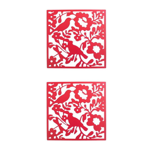 Wweixi 4pcs Hotel Home Bar Room Divider Screens Panel Stylish And Functional Hanging Divider Modern Foldable For Durable Red Bird Chart 2Set