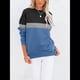 thumbnail image 3 of Sudadera Informal de Larga con Bloques de Color para Mujer, Cuello Redondo, Corte Holgado y Bolsillos. Azul Marino XXL, 3 of 6