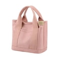 thumbnail image 2 of Canvas Tote Bag,Small Mini Totes Bags with Zipper for Women,Crossbody Purse with Pockets,Multi-Pocket for Work,Shopping,Daily Casual Use,Pink, 2 of 9