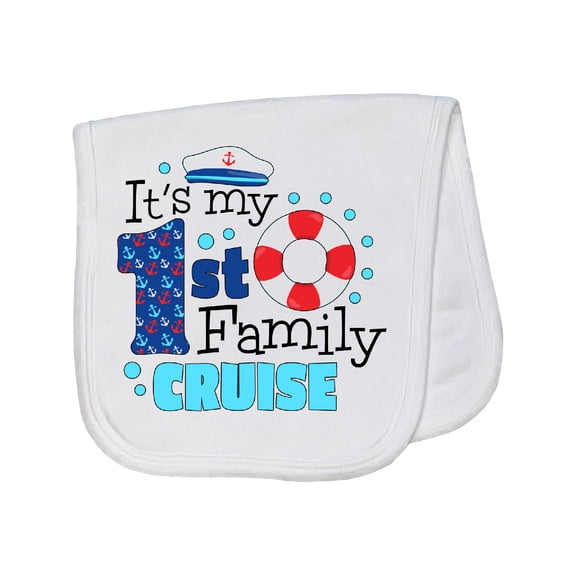 Inktastic It's My First Family Cruise Baby Burp Cloth
