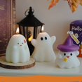 thumbnail image 4 of Halloween Decor - Candles and Candle Holders - Ghost Candles - Creative Handmade Candles Warm and Cute Fragrant Companion Gifts Atmospheric Modeling Wax Light Up The Magical Night of The Festival, 4 of 9