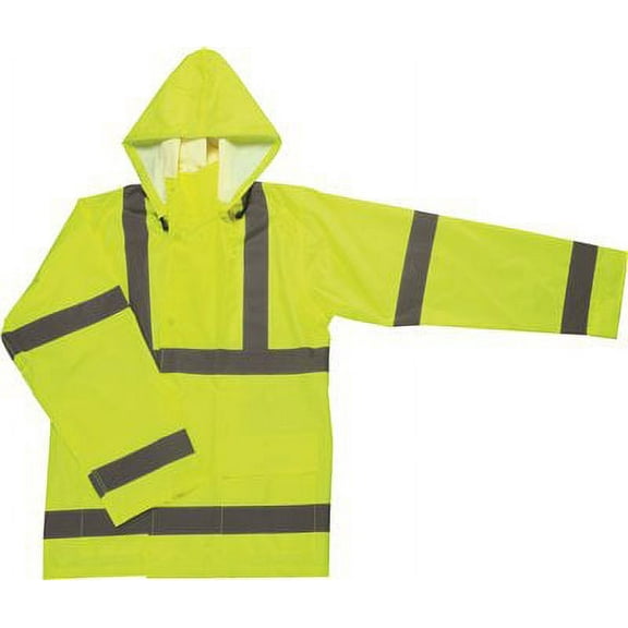 LEGENDFORCE 2499600 Class 3 Hi-Viz Waterproof Yellow Jacket, Large