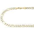 thumbnail image 2 of Mens Real 10K Yellow Gold Diamond Cut Figaro Chain 6.50mm Necklace 28 Inch, 2 of 6