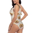 thumbnail image 4 of Sikiie Labrador Retriever Dog Print Women One Piece Swimsuits Tummy Control One Shoulder Bathing Suits Ruffle Swimwear, From S to XXL-Small, 4 of 6