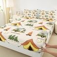 thumbnail image 3 of Manfei Camper Sheet Set Queen,Happy Camping Bedding Sets Queen Size,Adventures Rv Queen Sheet Sets For Girl Boys,Ultra Soft Room Decorative,4 Pieces, 3 of 7