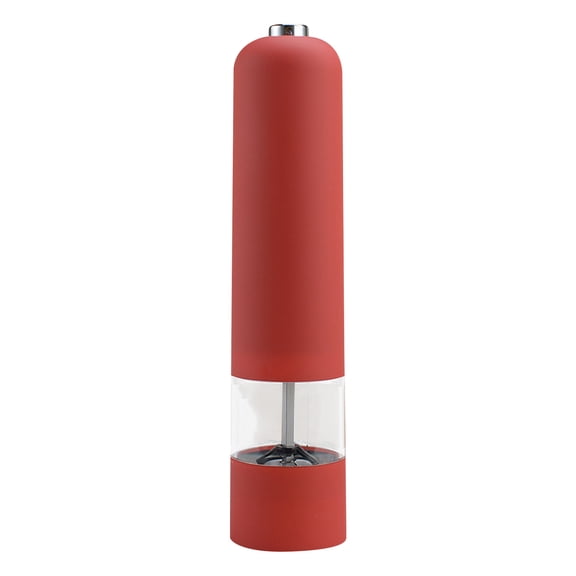 Electric Red Pepper Grinder Automatic Battery Operated Stainless Steel 8.6X2In for Kitchen Cooking Picnics (Pepper Grinder)