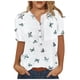 thumbnail image 2 of Puntoco camisas para mujer verano Casual algodón Lino manga corta camiseta suelta ajuste botón abajo solapa camisetas blusas casuales Puntoco Puntoco-3942, 2 of 4
