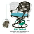 thumbnail image 2 of VIVIJASON 9-Piece Outdoor Patio Furniture Dining Set, All-Weather Cast Aluminum Conversation Set, Include 8 Swivel Dining Chairs and an Oval Table with Umbrella Hole, Ocean Blue Cushion, 2 of 7