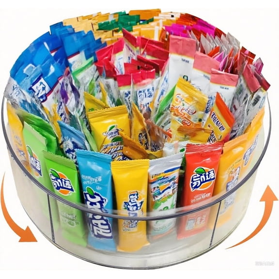 Drink Packet Organizer for Powdered Drink Mix,Powder Packet,Water Packet,Water Flavor Packet,Lazy Susan Organizer for Drink Mix Rotating Holder for Drink Mix Necessities