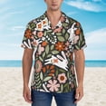 thumbnail image 4 of Daiia Rabbits on Floral Hawaiian Shirt for Men Gentle Cotton Regular Short Sleeve Casual-Medium, 4 of 9