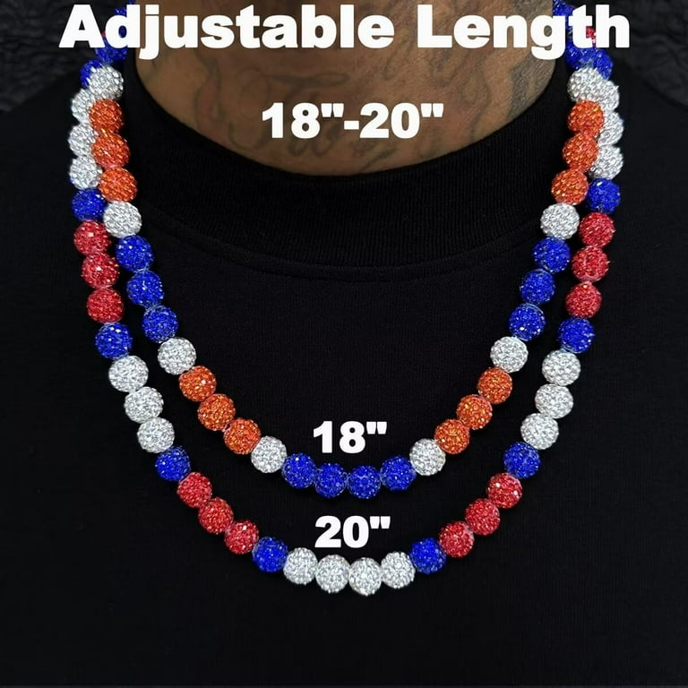 Anilux Baseball Adjustable Rhinestone Bead Necklace,18-20 Anilux Baseball Adjustable Rhinestone Bead Necklace,18-20