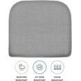 thumbnail image 4 of PetFurnish Outdoor Set of 2 Seat Pads, 21 x 18.5, Textured Solid Platinum Grey Rounded Chair Cushions for Patio Furniture, 4 of 6