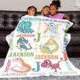 thumbnail image 6 of Personalized Dinosaur Blanket for Kids, Custom Dino Throw Blanket with Name for Boys and Girls, Toddler Bed, Room & Bedroom Decor, Unique Blankets for Children, 6 of 6