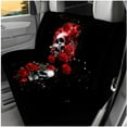 thumbnail image 3 of KUIFORTI Skull Rose 14 Pcs Automobile Seat Covers Car Headrest Protectors Steering Wheel Cover Auto Center Console Pad Removable Automotive Accessories for Cars SUV Sedans, 3 of 7