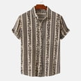 thumbnail image 2 of Hombres Casual Botones Playa Sin posicionamiento Estampado Turndown Camisa de manga corta Blusa Pompotops  oipoqjl49368, 2 of 9