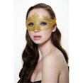 thumbnail image 1 of Kayso PM001GGD Gold Plastic Masquerade Mask with Glitter & Clear Rhinestones, 1 of 1