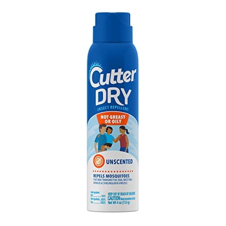 Cutter Dry Insect Repellent  Mosquito Repellent  Not Oily Or Greasy  10% DEET   4 Ounce (Aerosol Spray)