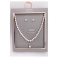 thumbnail image 5 of Believe by Brilliance Women's Simulated Pearl Necklace Set in Fine Silver Plated Brass, 5 of 6