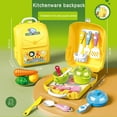 thumbnail image 3 of Kids Pretend to Play Set Toys  Children‘s Simulation Jewelry Dressing Table Toothbrush Tool Set Kitchen Tableware with Backback Box for Boys Girls  White, 3 of 9